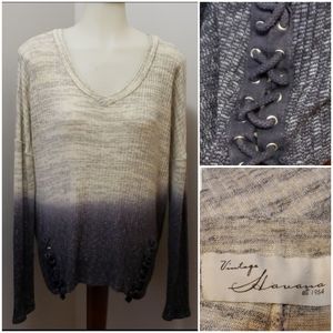 Ombre long sleeve v neck
